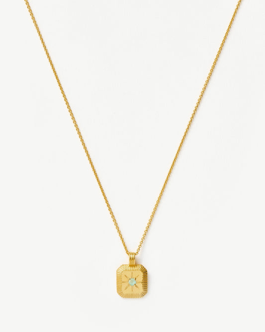 Aqua Chalcedony Pendant Necklace in 18k Gold Vermeil