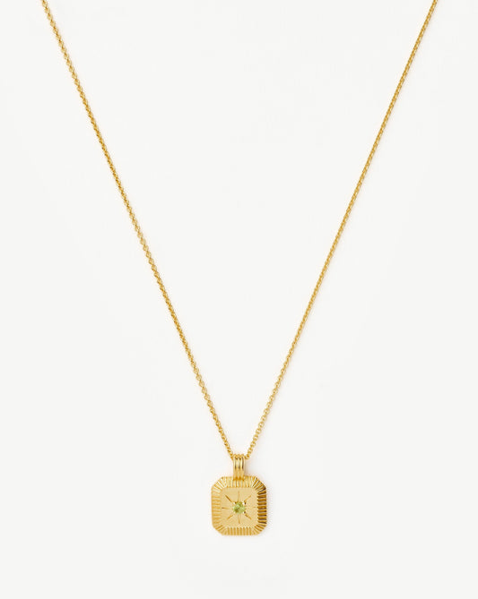 18k Gold Vermeil Peridot Pendant Necklace