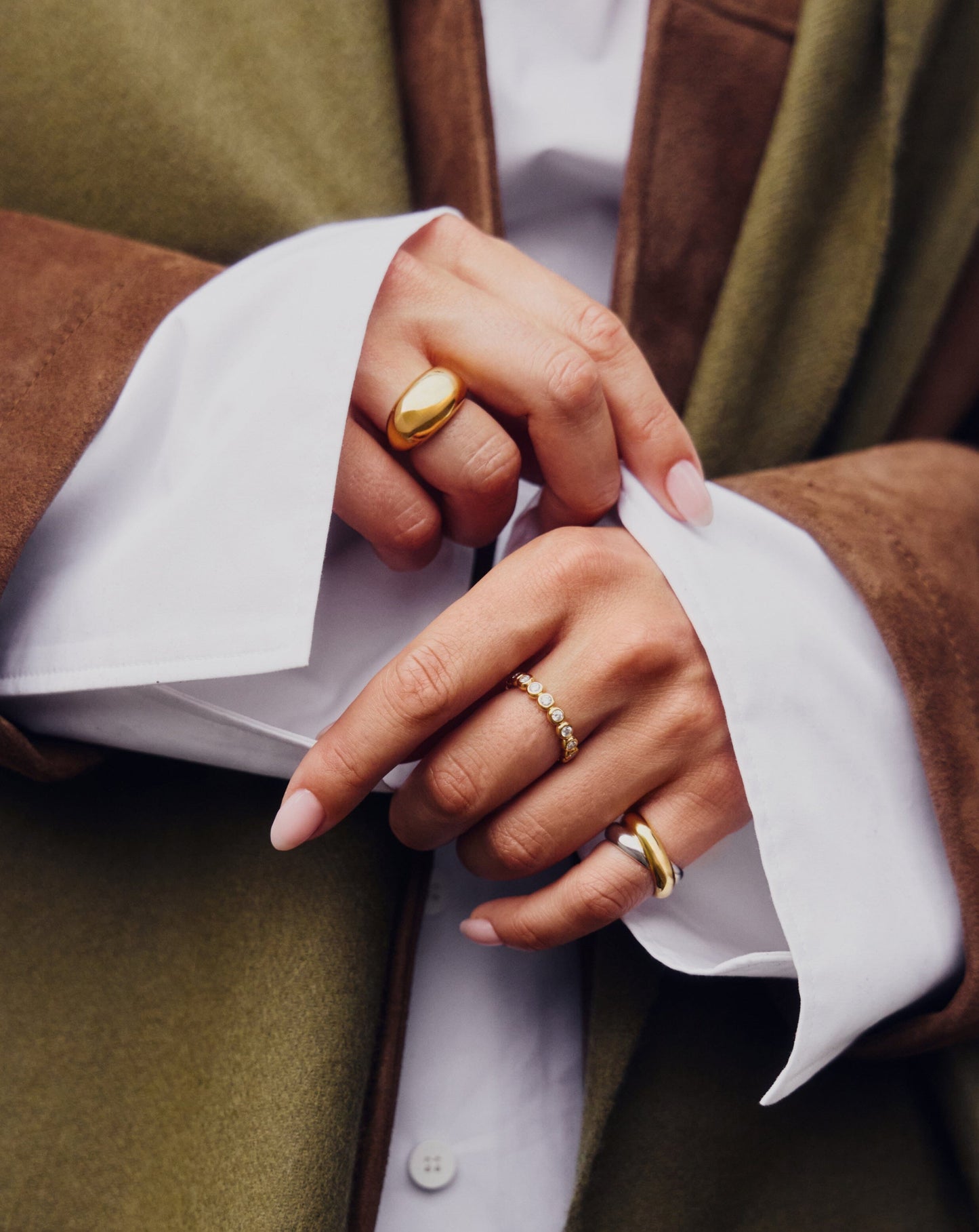 Dome Shaped Chubby Ring in Silver