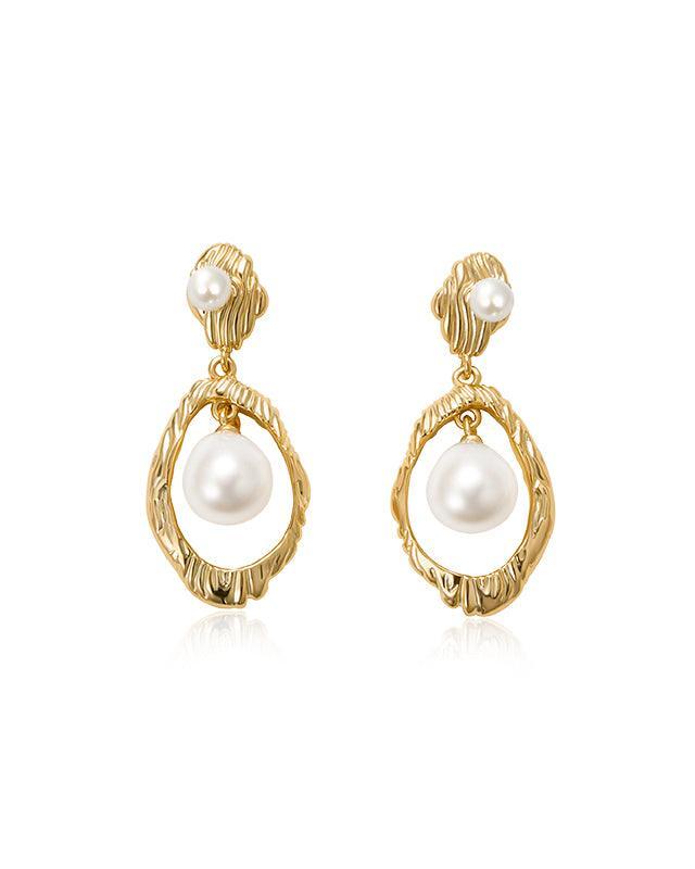 Baroque Pearl Drop Earrings in Elegant Style 1