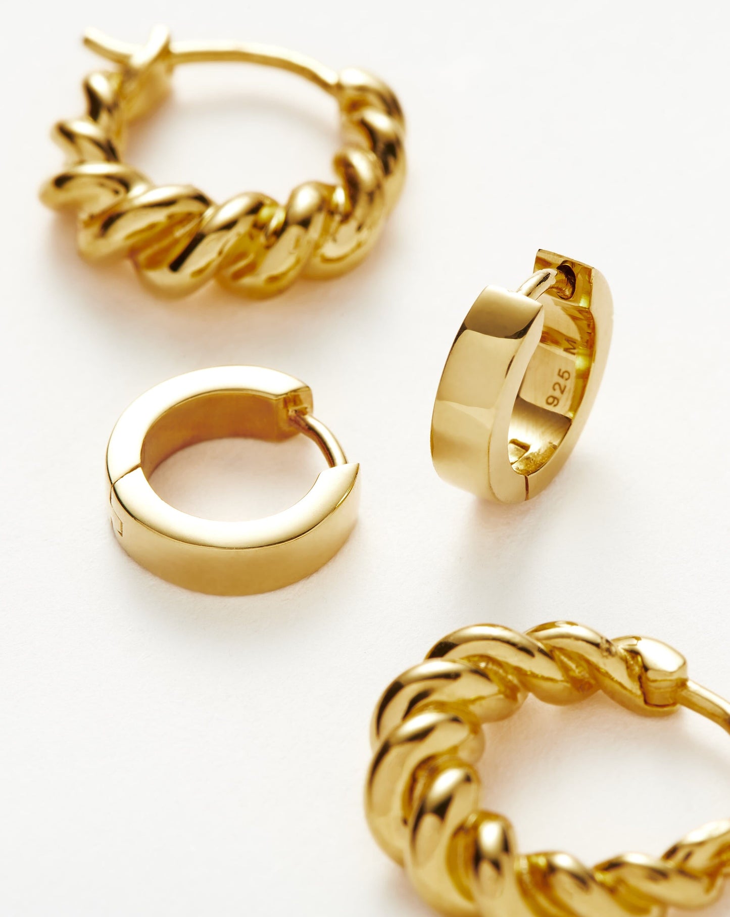 Chubby Twisted Huggies Earrings in 18k Gold Vermeil