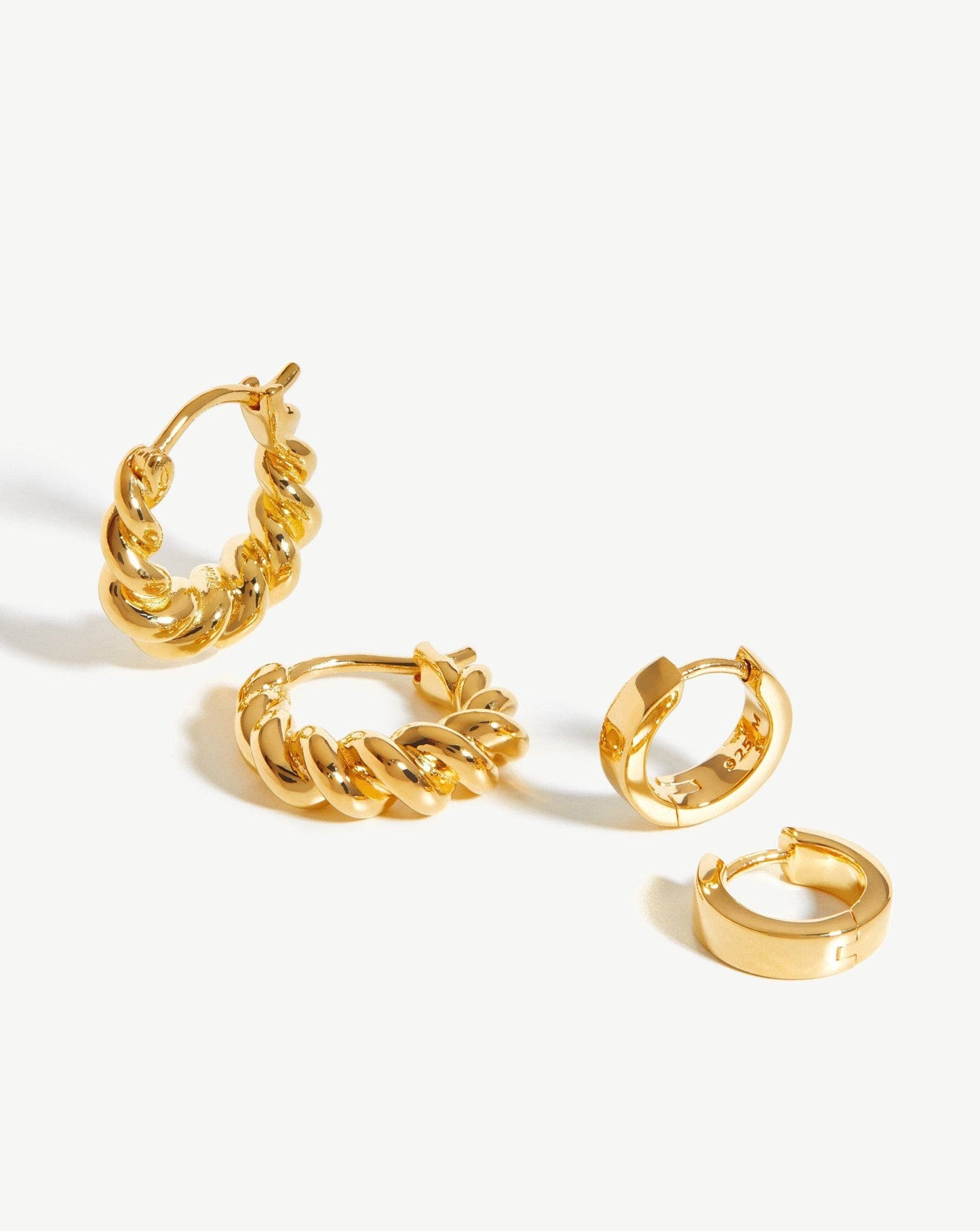 Chubby Twisted Huggies Earrings in 18k Gold Vermeil