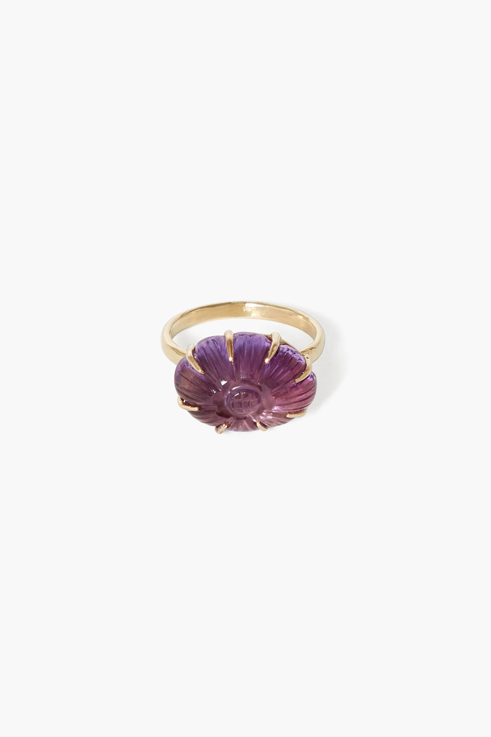 Amethyst Dahlia Ring in 14k Gold