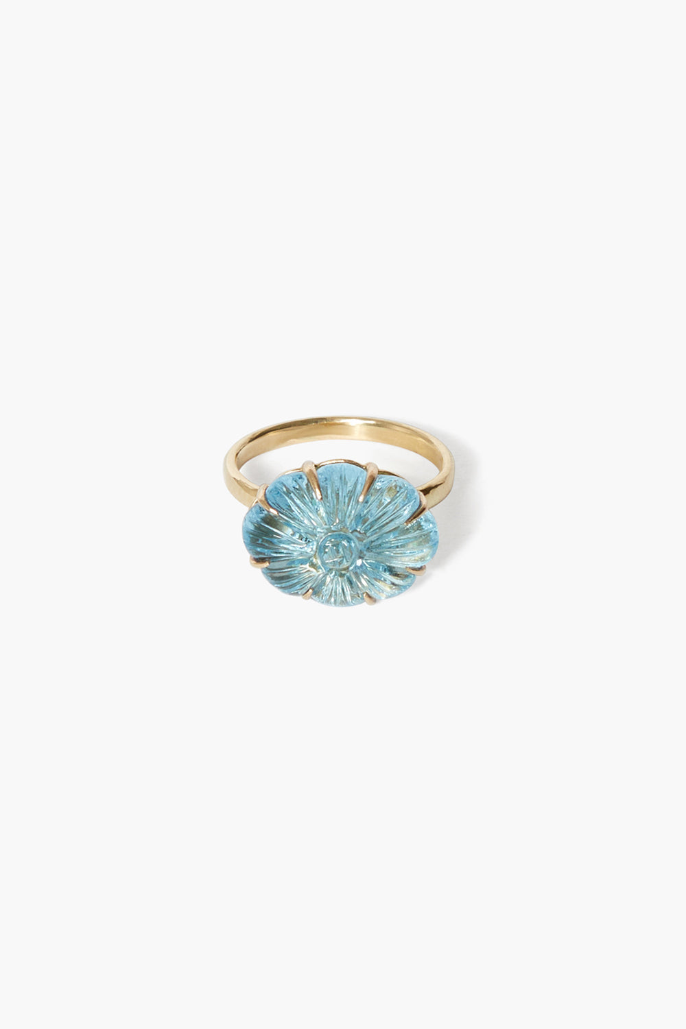 14k Blue Topaz Dahlia Ring