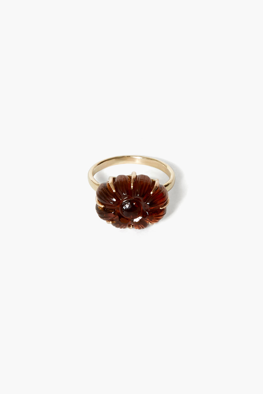 Cognac 14k Dahlia Ring