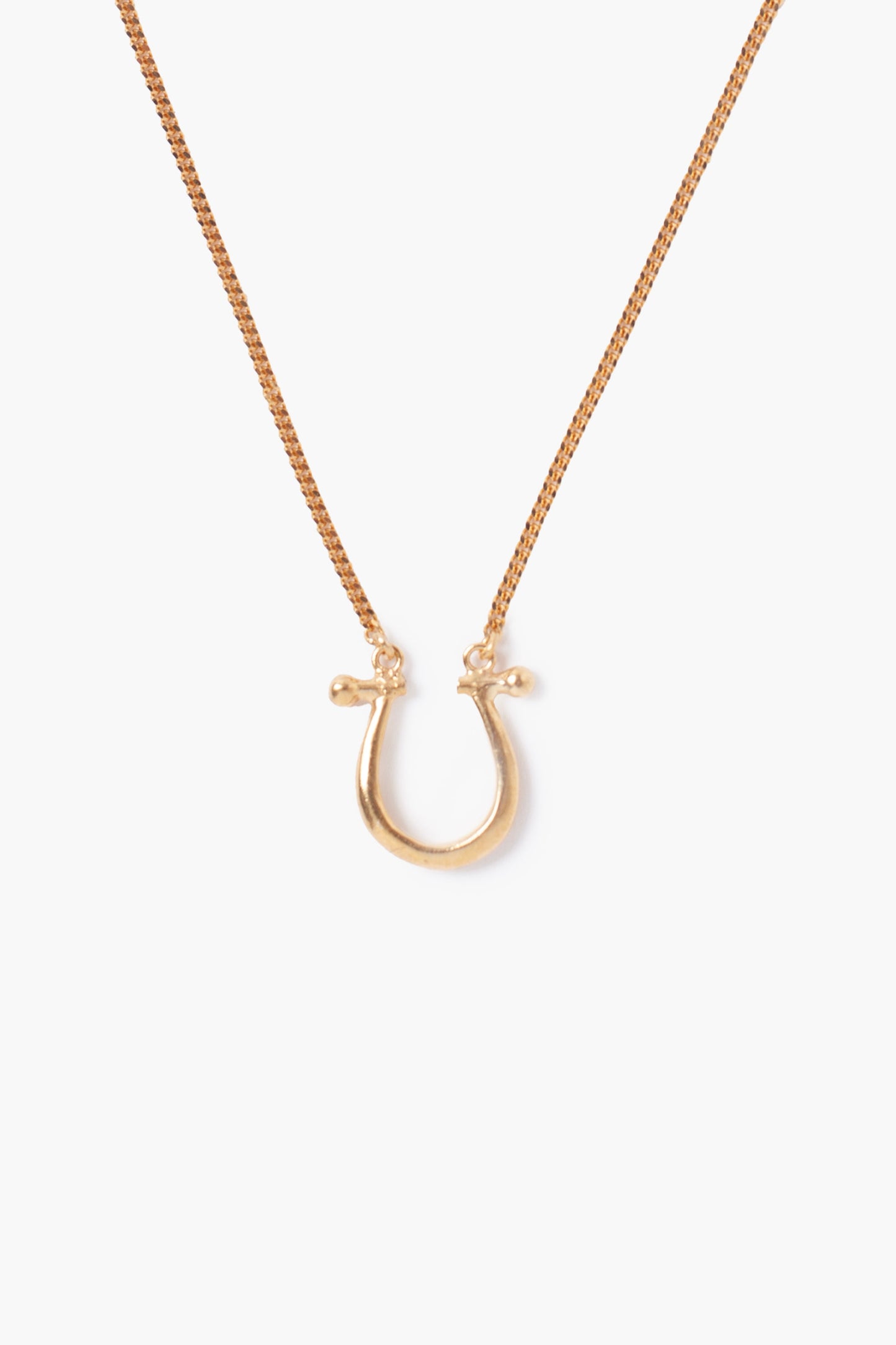 Yellow Gold Horseshoe Necklace for Women