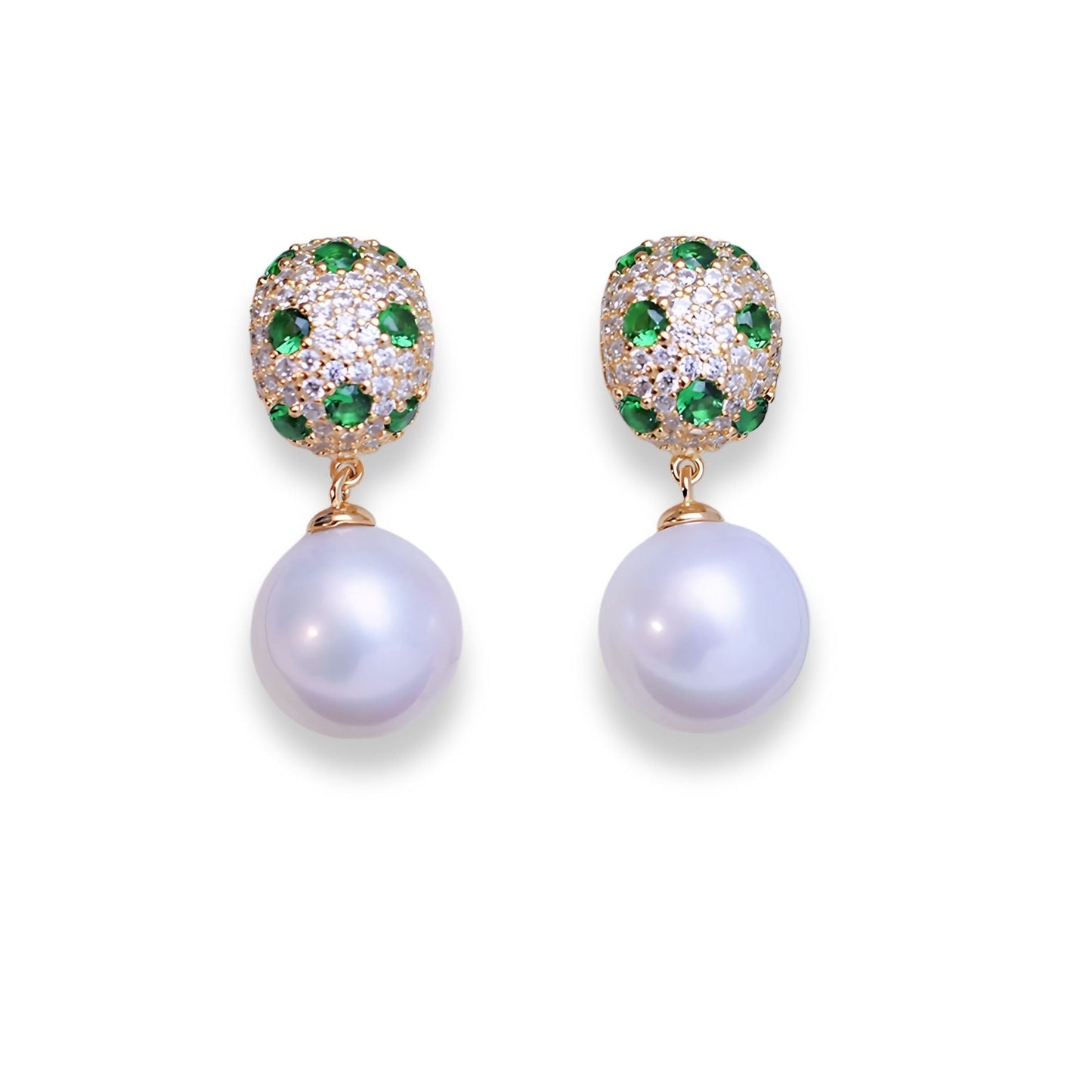 Floral Design Freshwater Pearl Earrings 11-12mm