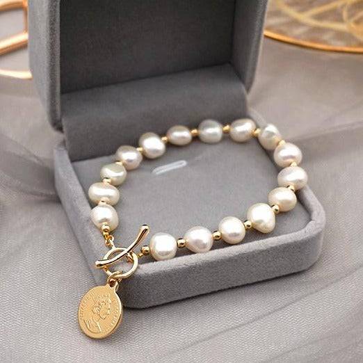 Elegant Coin Pearl Bracelet for Women