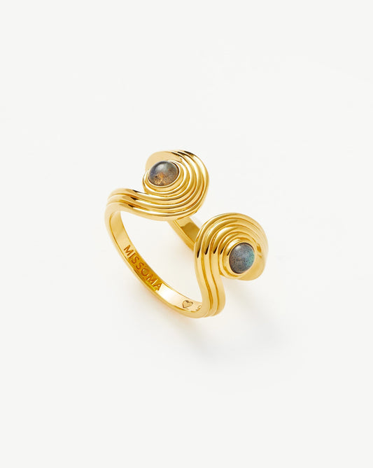 Gemstone Open Ring in 18k Gold Vermeil and Labradorite