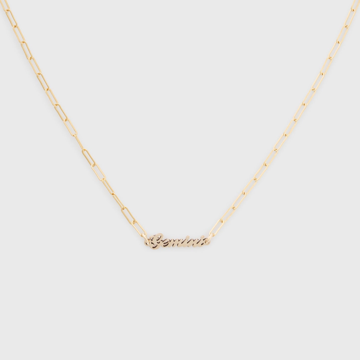 Personalized Zodiac Nameplate Necklace in Silver